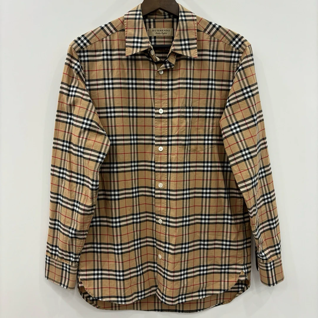 Burberry 博柏利/条纹翻领单排扣长袖衬衫/尺码S/99新/编号6091