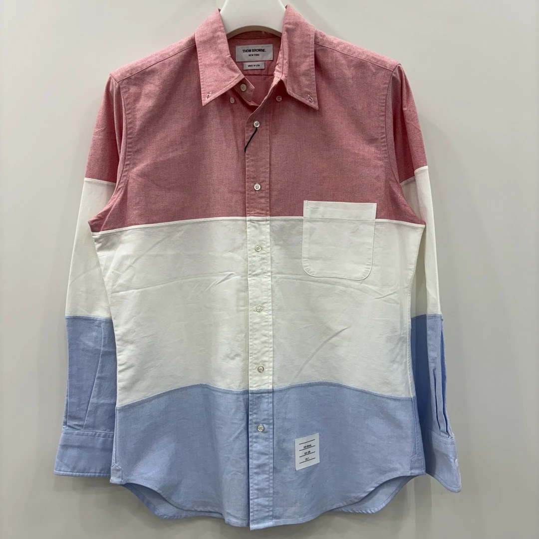 Thom Browne 汤姆·布鲁/三色拼接长袖衬衫/尺码5/99新/编号6145