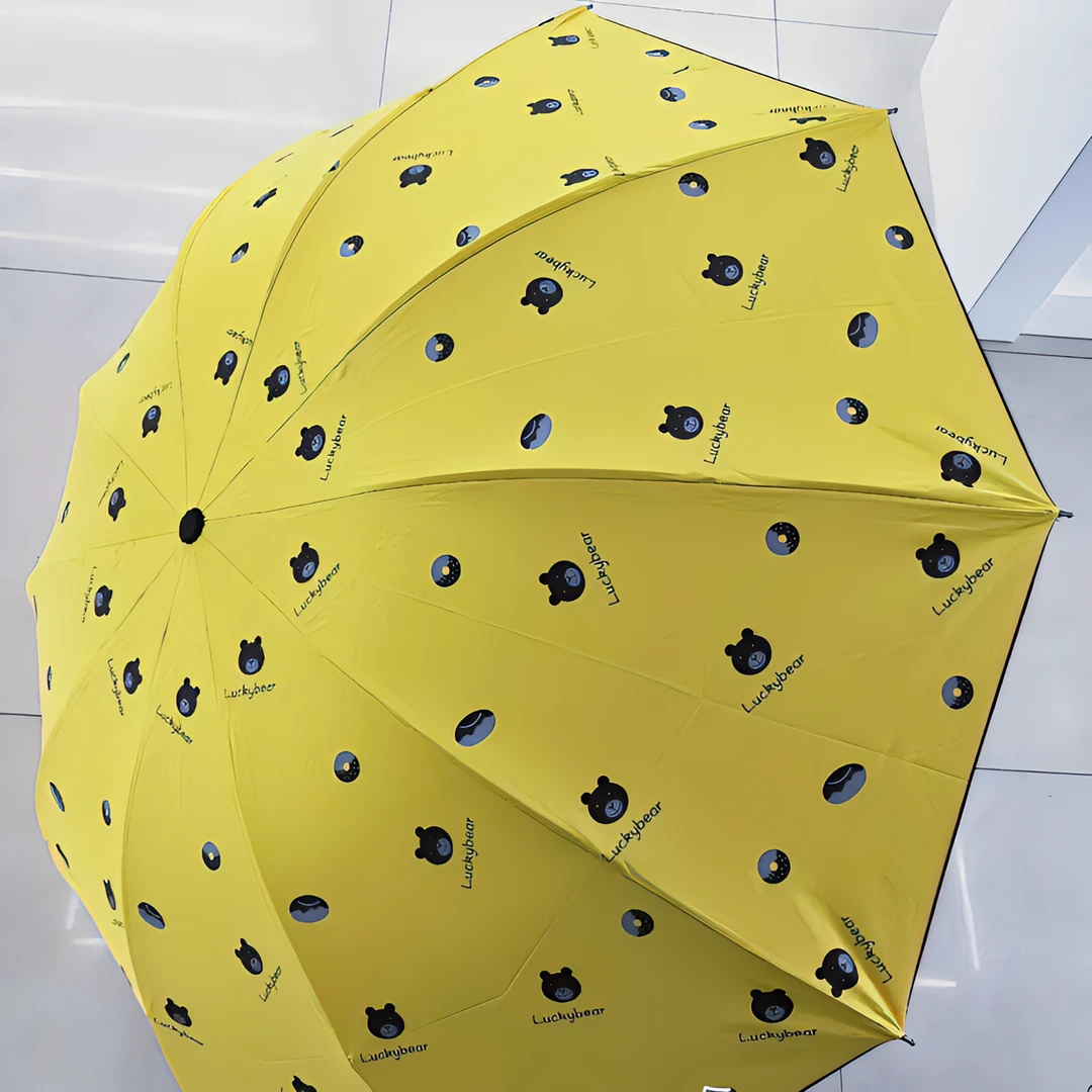 布朗熊十骨双人加大加固折叠黑胶防晒防紫外线太阳伞晴雨学生雨伞