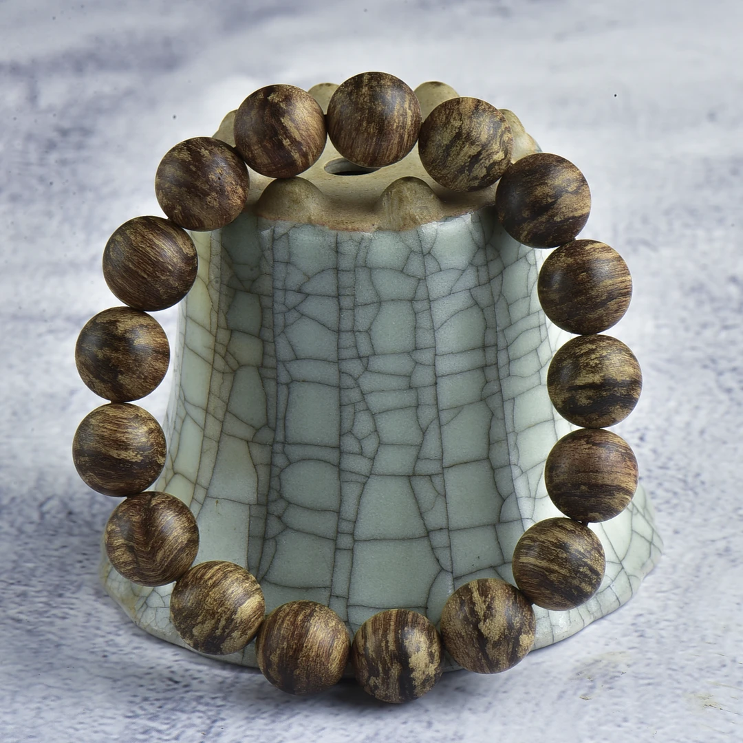 越南虎斑爆甲1.3M单圈手串