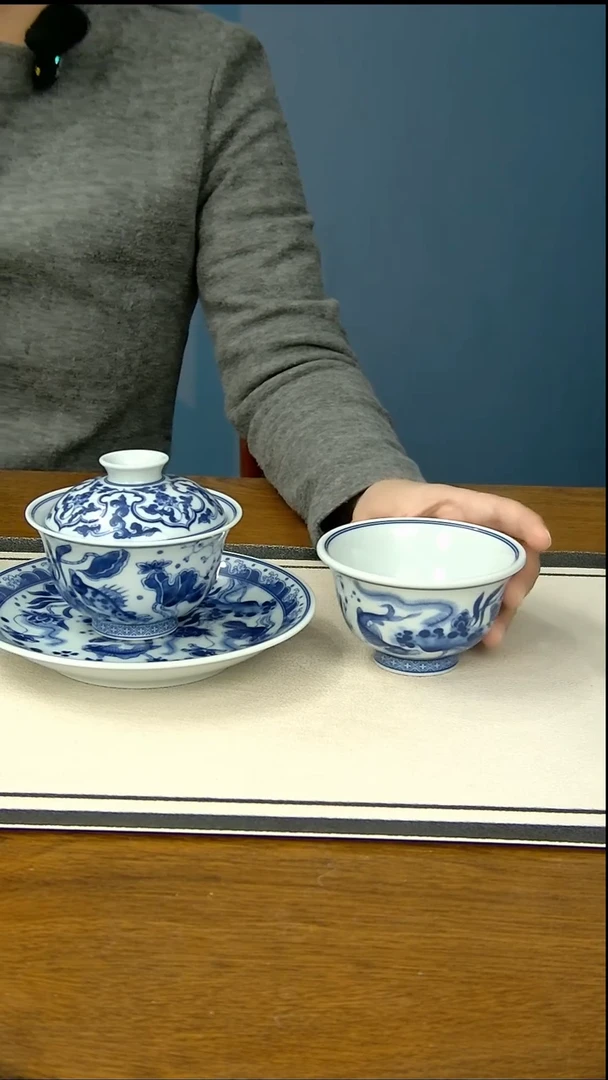 【闪购商品】青花鱼藻三件套      大压