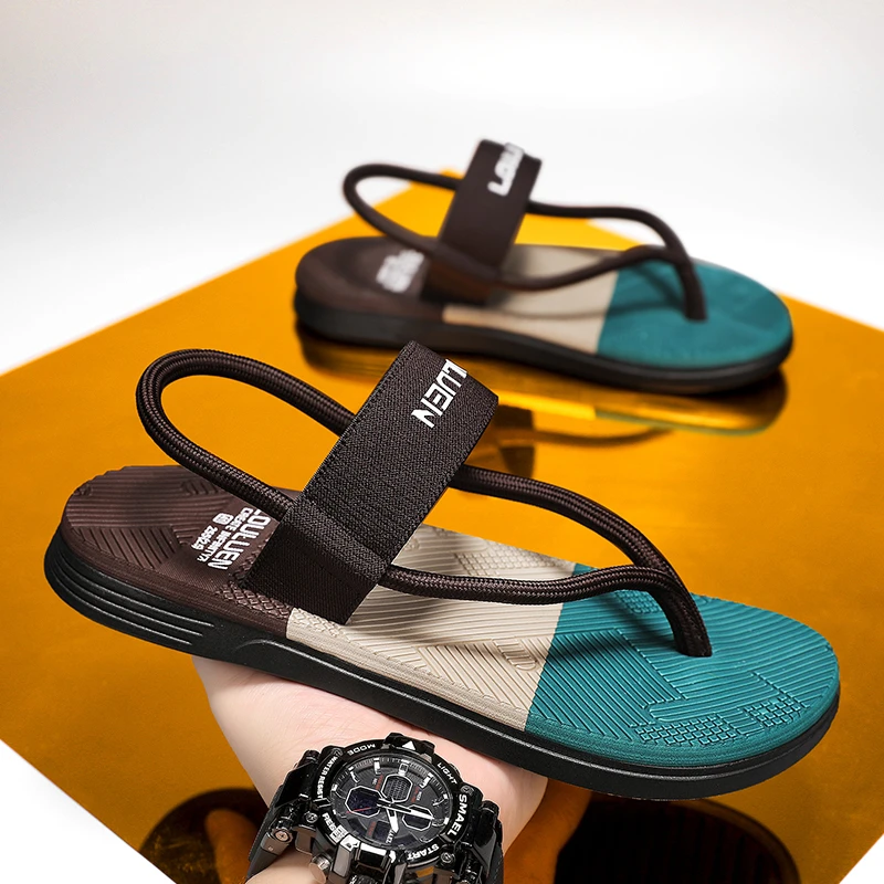 夏季凉拖鞋男2024新款软底休闲两穿夹脚拖鞋男士平底防滑沙滩凉鞋