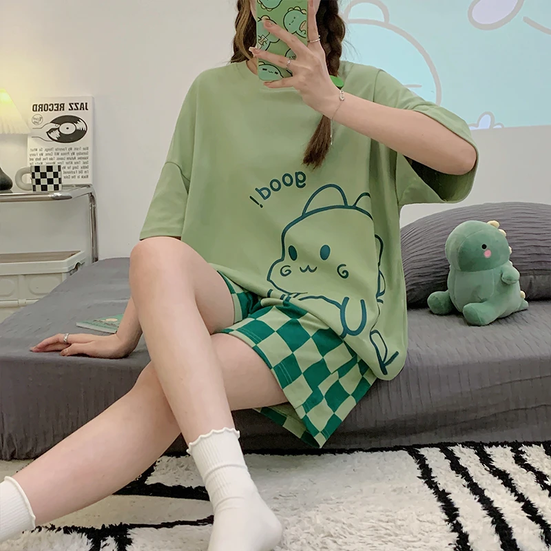 睡衣女夏季2025年新款短袖可爱爆款甜美卡通学生家居服套装60020