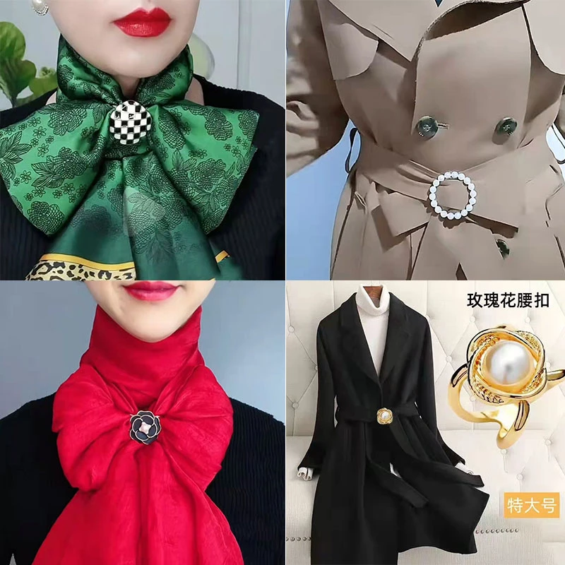 大丝巾厚围巾丝巾扣风衣扣多功能
