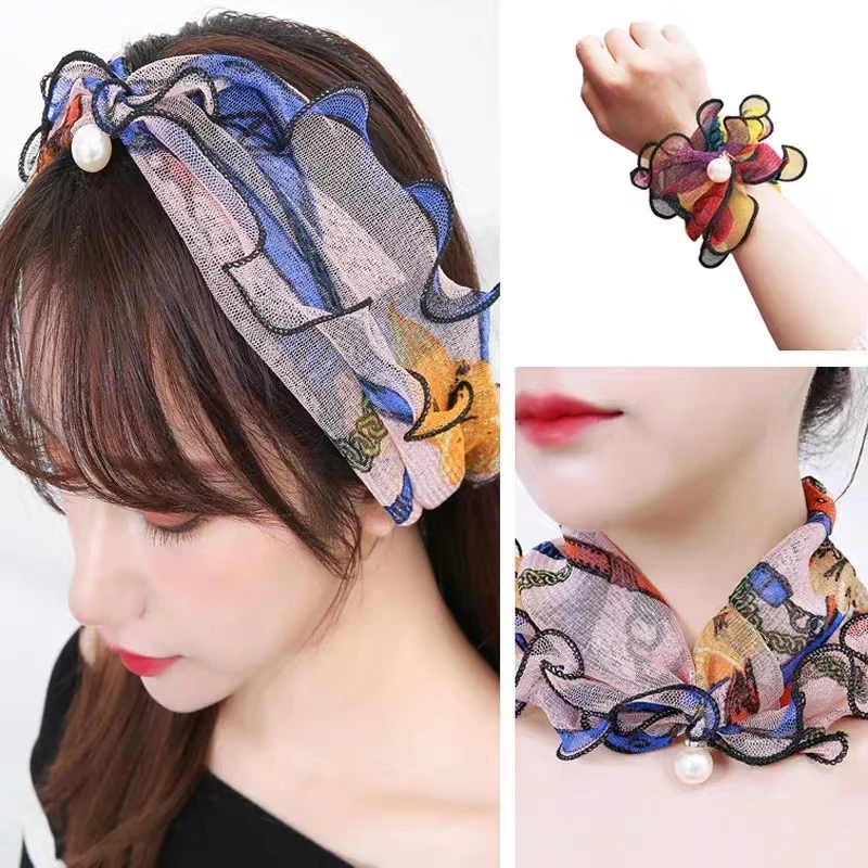 （2个装）韩版护颈小围脖多功能时尚百搭丝巾围巾