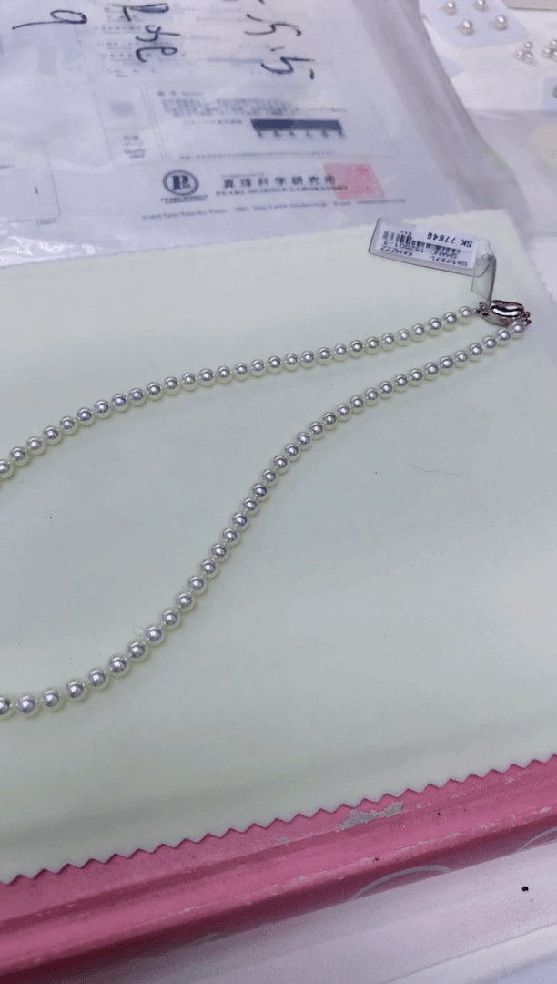 【闪购商品】海水珍珠饰品银S925镶嵌5-5.5rose满珠链带大证