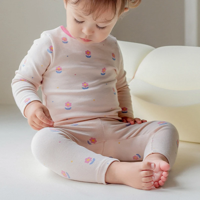 儿童秋衣秋裤秋冬女童内衣套装韩系ins男宝宝家居服睡衣长袖高腰