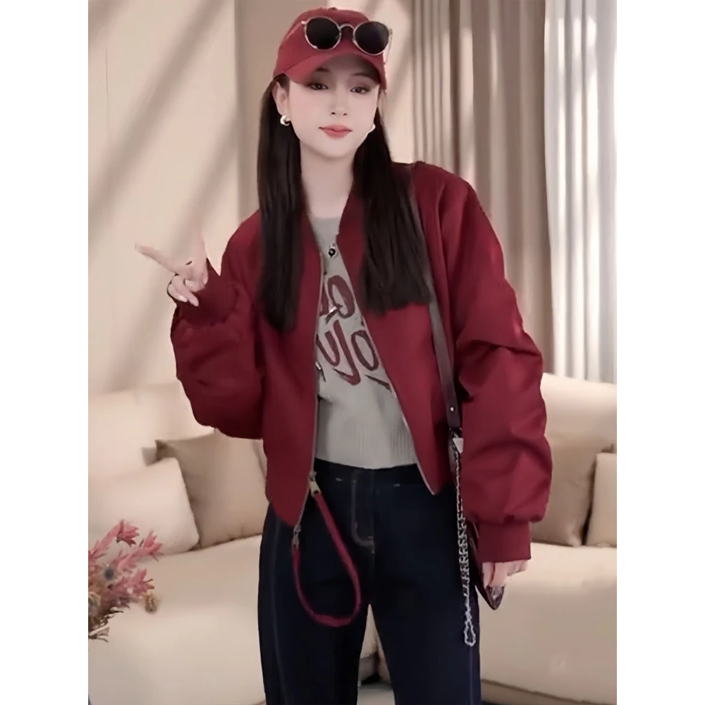 欧货设计感时尚棒球服外套女2025春季新款小个子宽松休闲夹克上衣