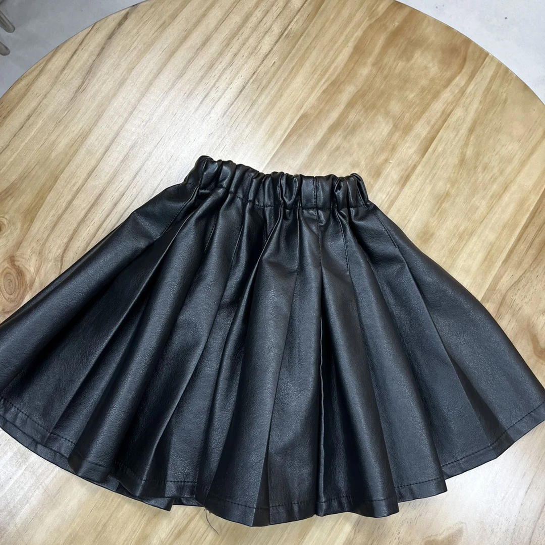 东2024【X】9月21日 男童女童潮酷黑色半身皮裙1124-