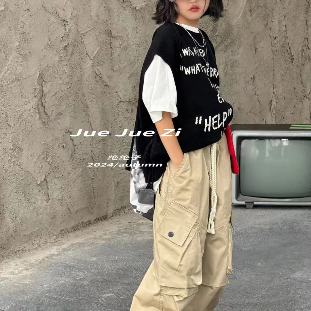 绝2024 【X】9月20日 男童女童时尚百搭卡其色休闲裤2331-