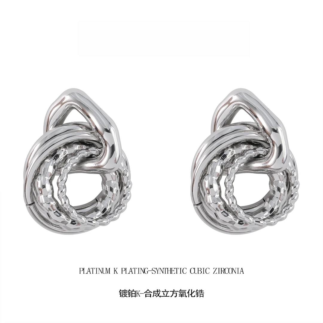 铜合金锆石耳饰  气质轻奢时尚法式耳钉G2688