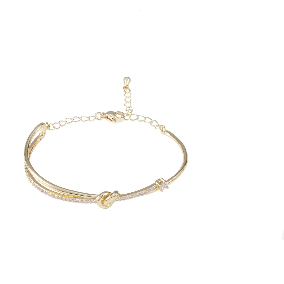 铜合金锆石手链 轻奢时尚个性半镯手链  G576