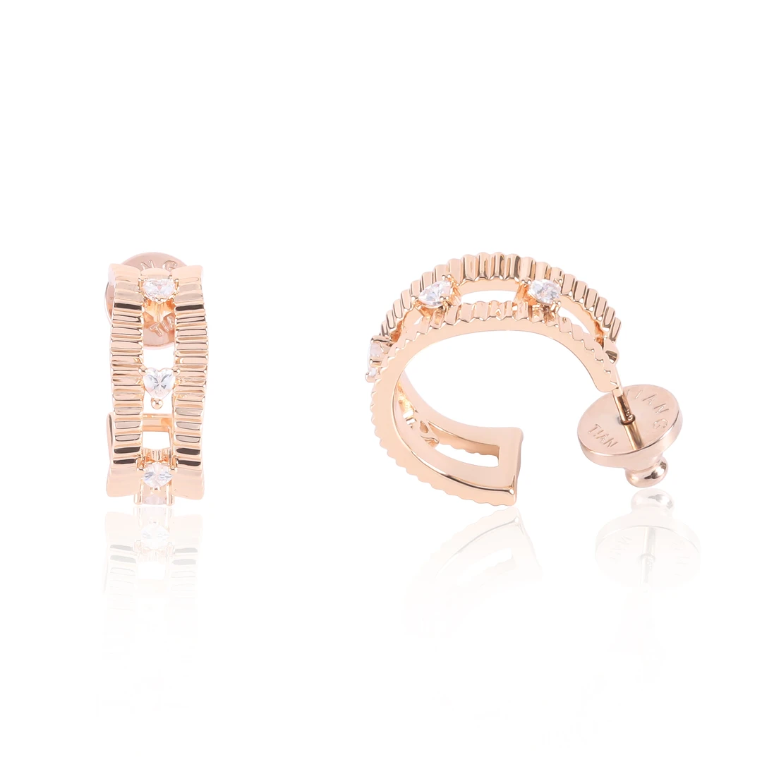 铜合金锆石耳饰 CNC精工 时尚轻奢耳环  G1327