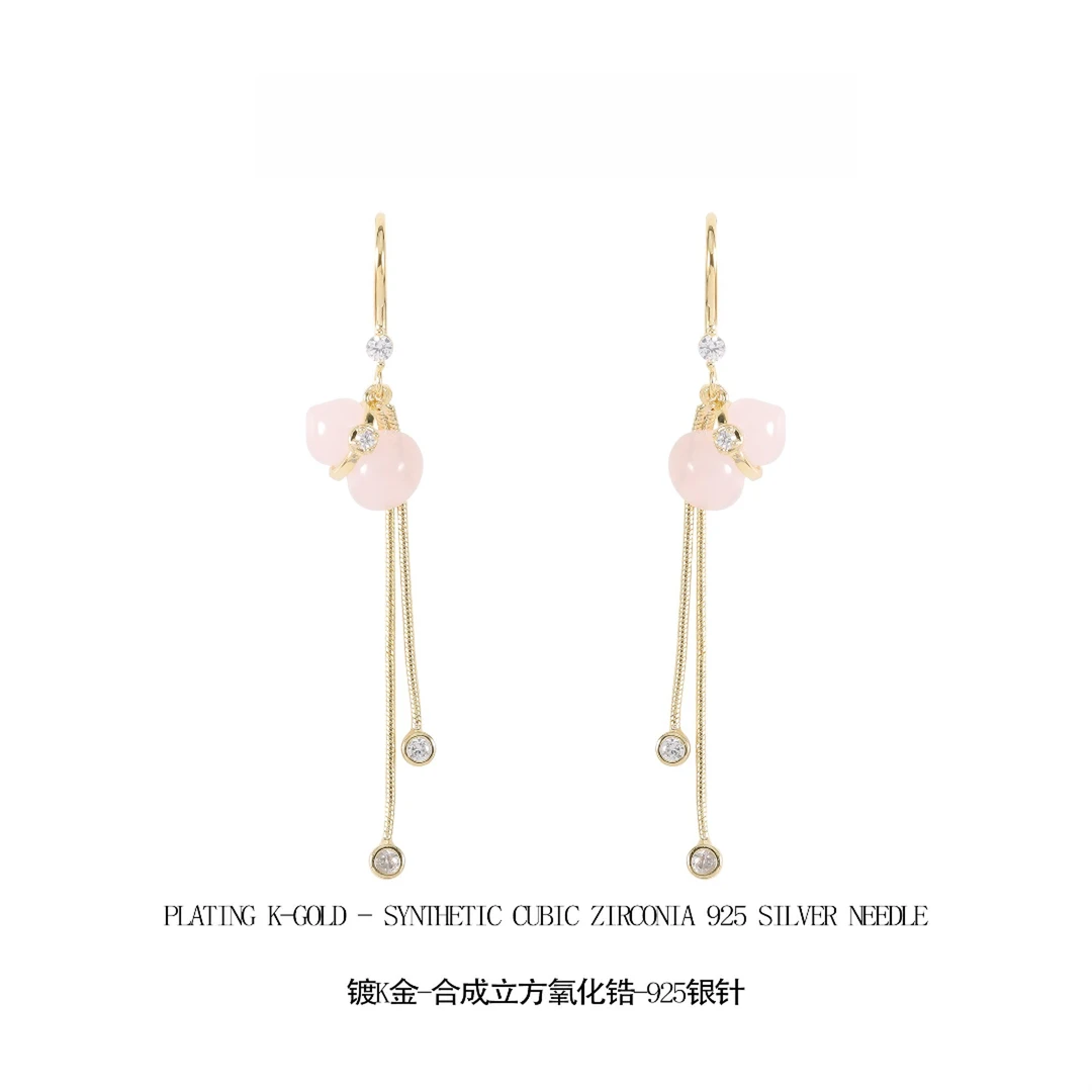 铜合金锆石耳饰 新中式气质优雅精致耳钉  G2647