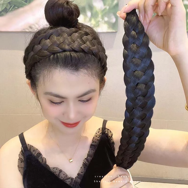 亚克力发饰新款加宽假发编发发箍高颅顶遮挡发际线头箍辫子头饰