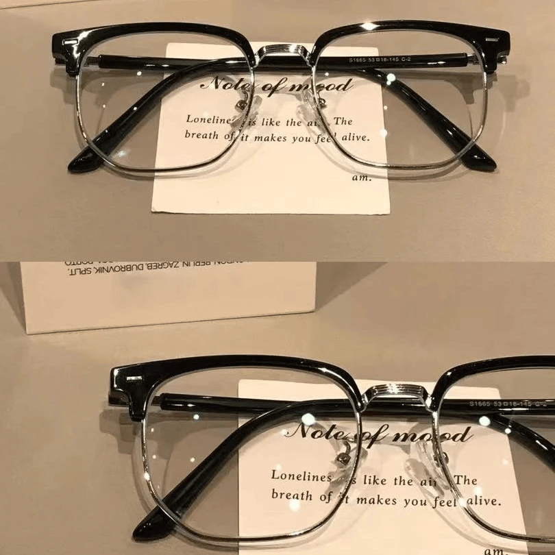 一款回头率超高超好看的痞帅半框近视眼镜可配度数素颜平光镜ins