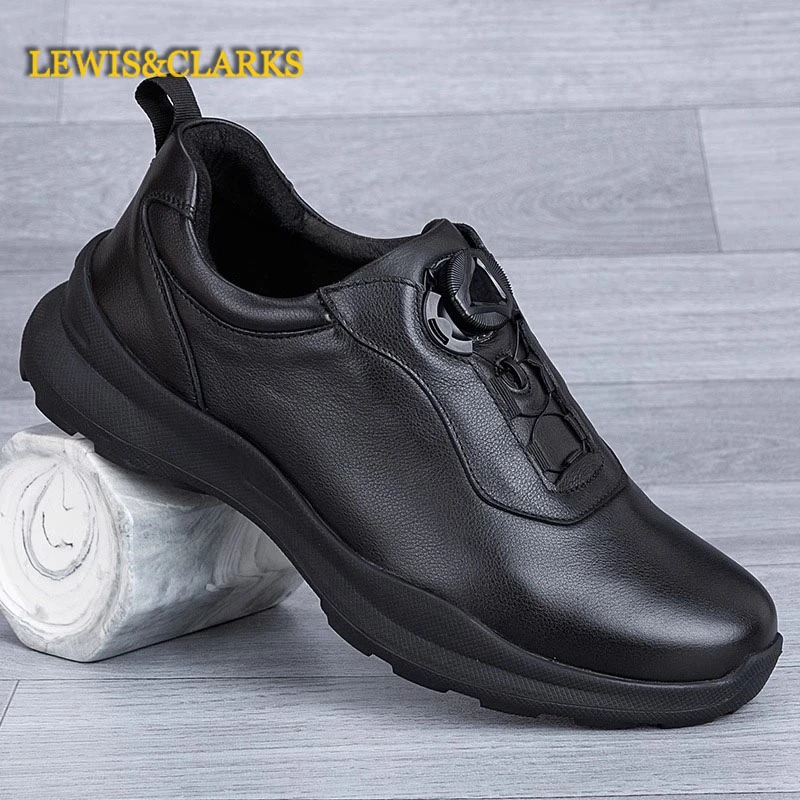 LEWIS&CLARKS秋季2025新款男鞋透气免系鞋带休闲鞋防滑跑步运动鞋
