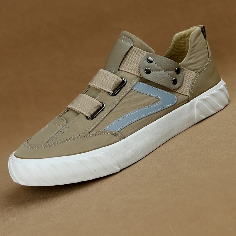 2025春季新款百搭潮流舒适男士帆布鞋时尚休闲软底透气一脚蹬板鞋