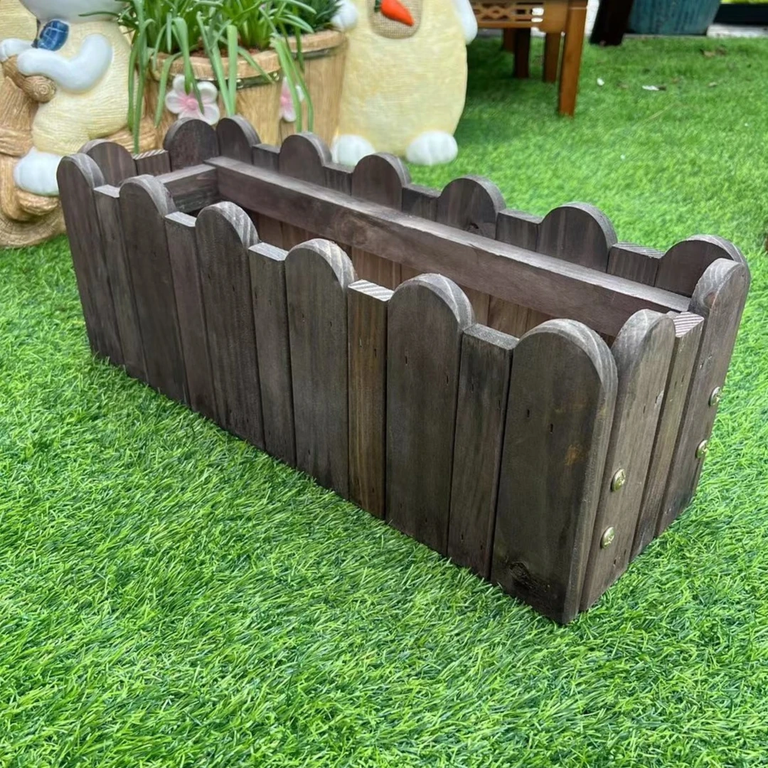 【田园小花箱】防腐木碳化上漆花箱种植实木花箱花架