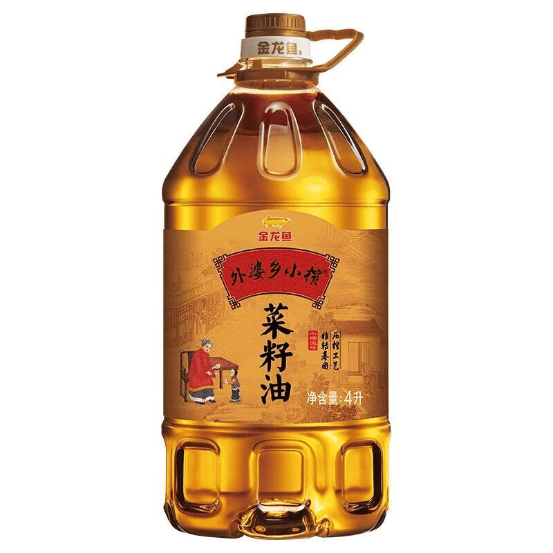 4升金龙鱼食用油外婆乡小榨菜籽油非转基因压榨