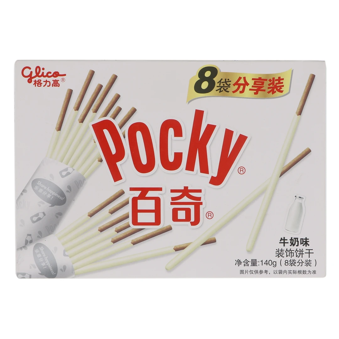 Pocky/百奇装饰饼干(分享装)牛奶味 140g