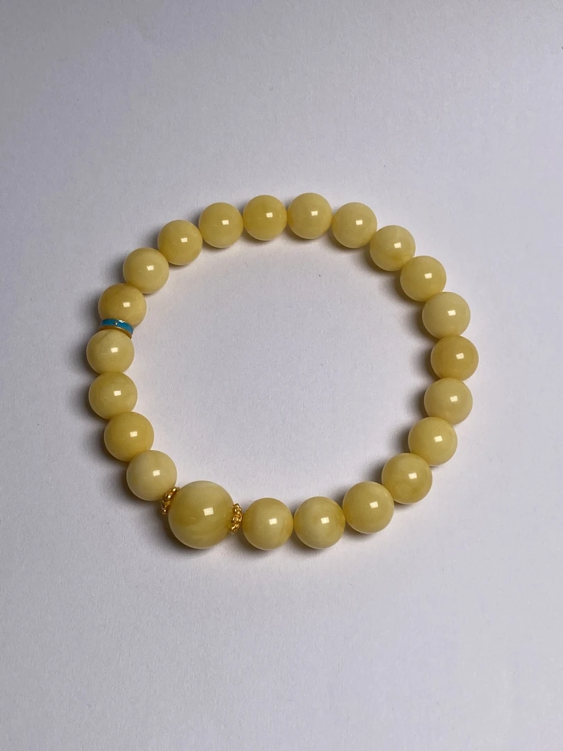 【白花蜡系列】天然原矿白花蜡设计款大头珠单圈手串