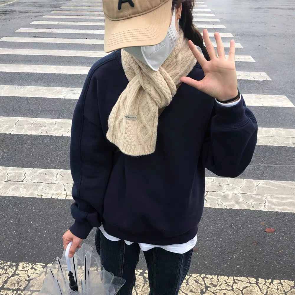 大娟推荐冬季百搭针织毛线围巾女加厚保暖柔软麻花围脖