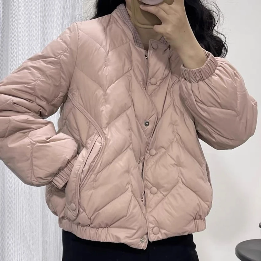 大娟定制冬季短款白鸭绒羽绒服外套女休闲时尚气质轻薄羽绒服百搭