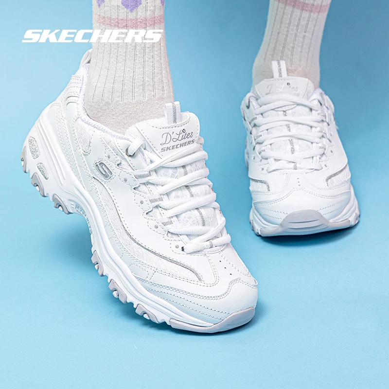 【蕾丝熊】斯凯奇专柜款 女鞋正品新款白色熊猫鞋时尚老爹鞋运动鞋