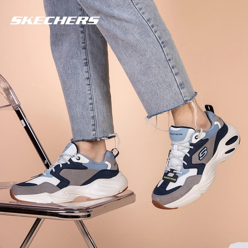 skechers斯凯奇休闲鞋男新款复古轻便老爹鞋缓震跑步运动鞋237236