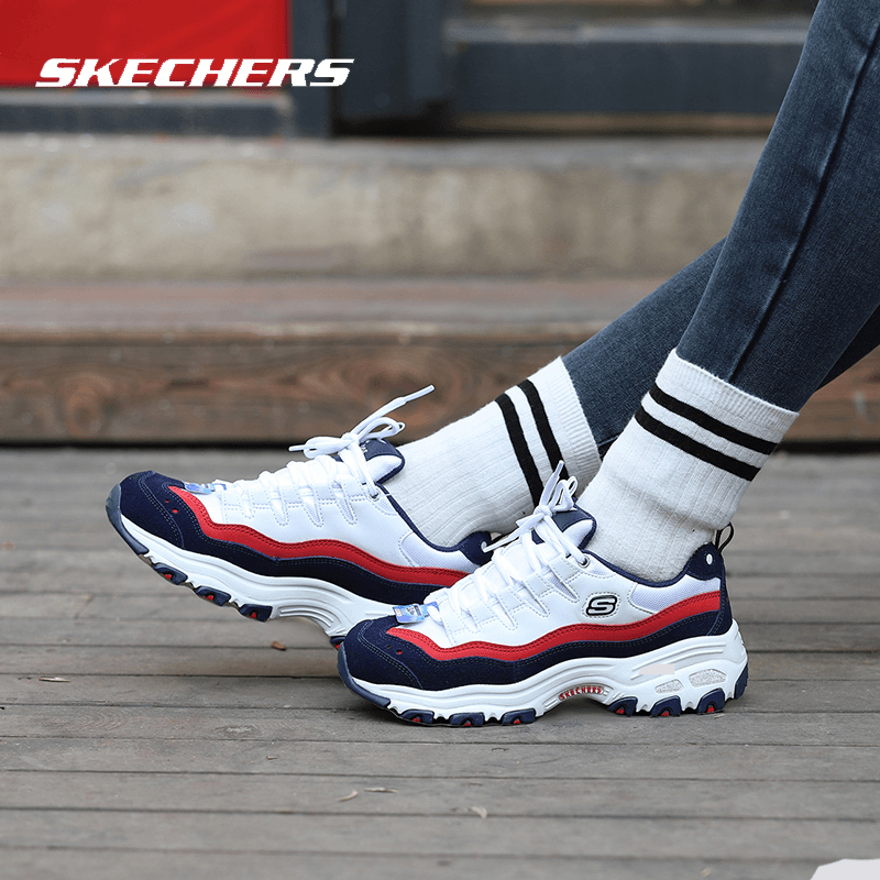 Skechers斯凯奇熊猫鞋女鞋轻便透气运动鞋厚底老爹鞋休闲鞋13141