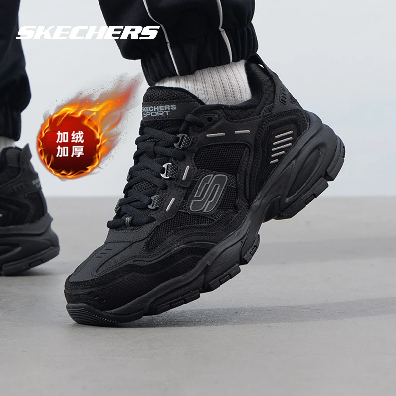 【黑武士】斯凯奇男士运动鞋秋冬新款加绒保暖休闲鞋时尚潮流跑步鞋