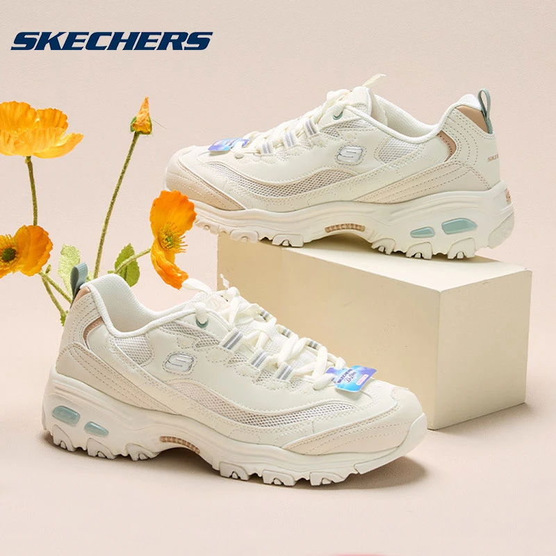 【秋季摩卡熊】斯凯奇熊猫鞋女鞋米白色休闲运动鞋厚底老爹鞋专柜款