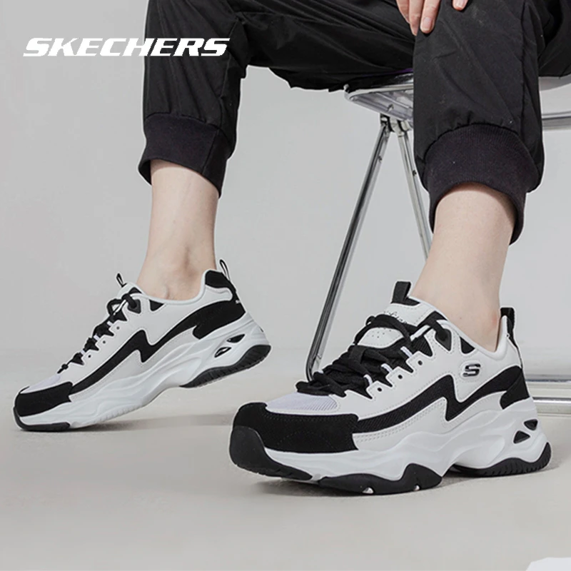 skechers斯凯奇四代闪电熊猫鞋女新款运动休闲鞋复古老爹鞋896114