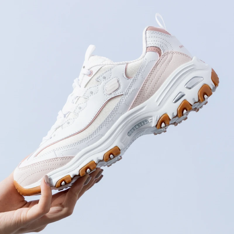 斯凯奇正品女鞋秋季新款厚底熊猫鞋耐磨防滑小白鞋老爹鞋专柜款