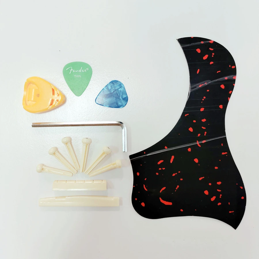 民谣吉他配件 护板 琴弦 拨片 琴枕 琴桥 调音器 变调价 背带套弦