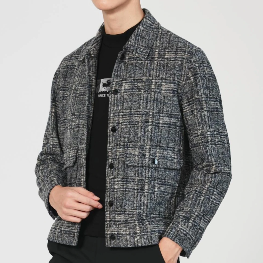 绵羊毛翻领夹克秋冬商务日常休闲通勤穿搭1QJK0511Y