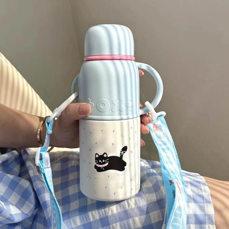 水杯保温杯女生2024新款高颜值大容量女款学生杯子儿童上学专用