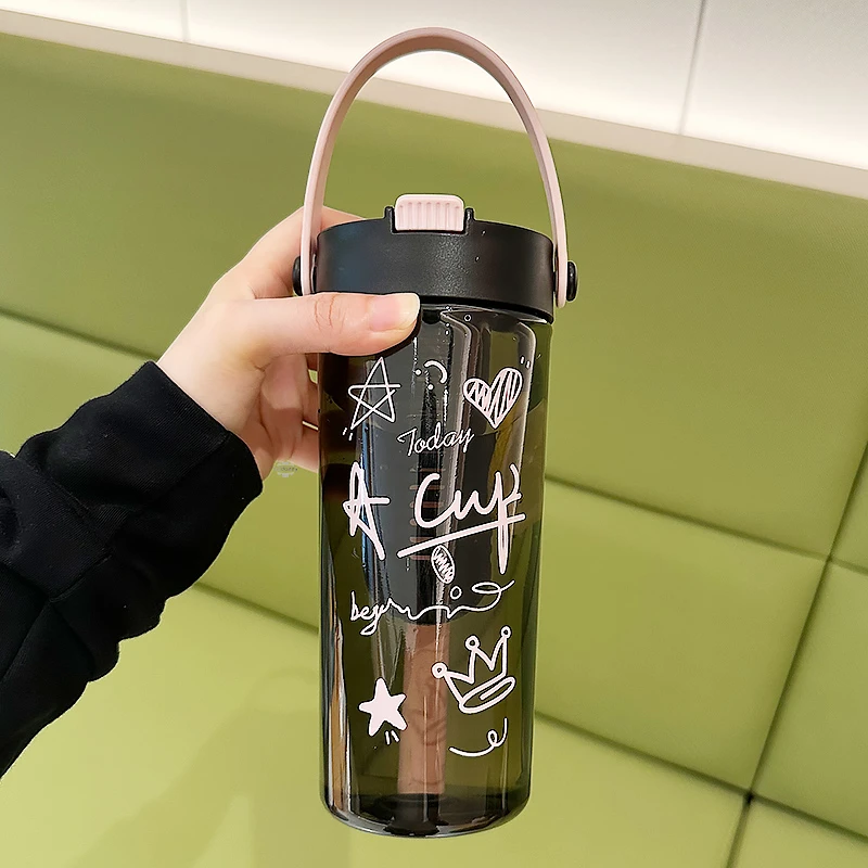 水杯女生大容量夏季高颜值2024新款便携泡果茶学生随手带吸管杯子
