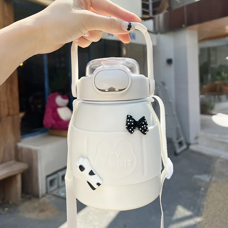 水杯保温杯女大容量高颜值大肚杯便携1000ml水壶带吸管带茶隔杯子