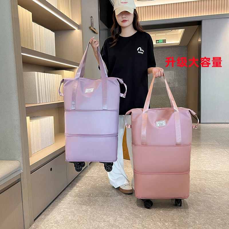 旅行包大容量女超大拉杆手提出差便携待产收纳包运动健身包行李袋