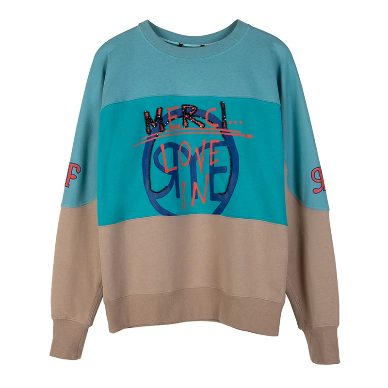 高系撞色卫衣G26516E