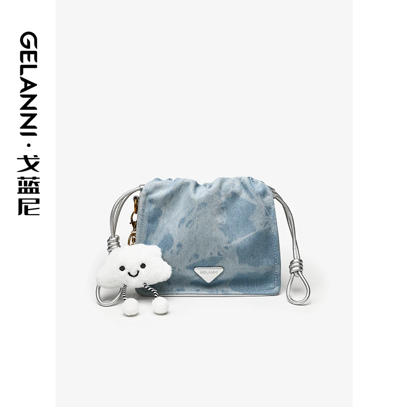 GELANNI限定青墨单肩包百搭女士小众潮流斜挎包