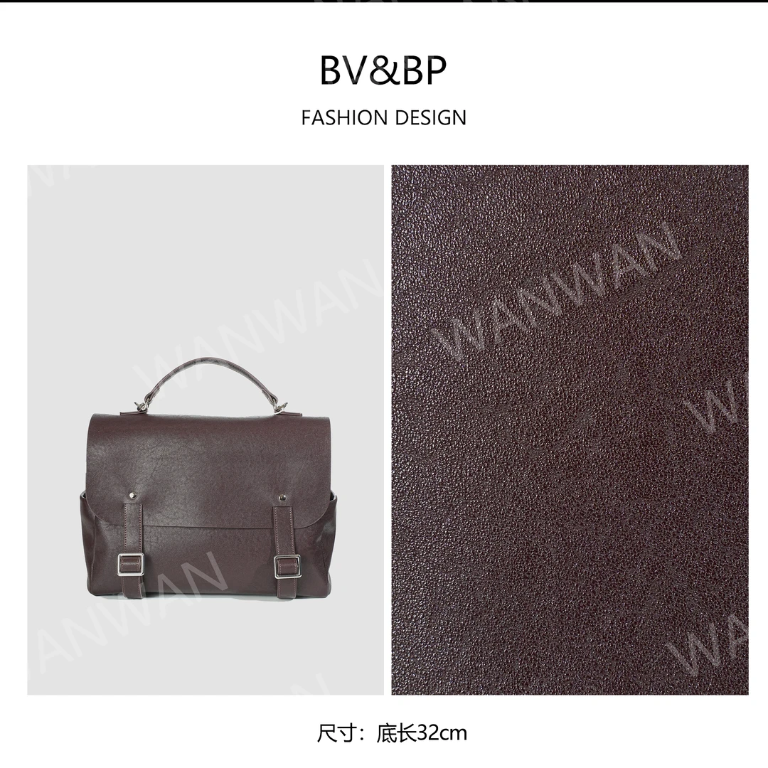 复古休闲榛果咖水晶植鞣邮差双肩包