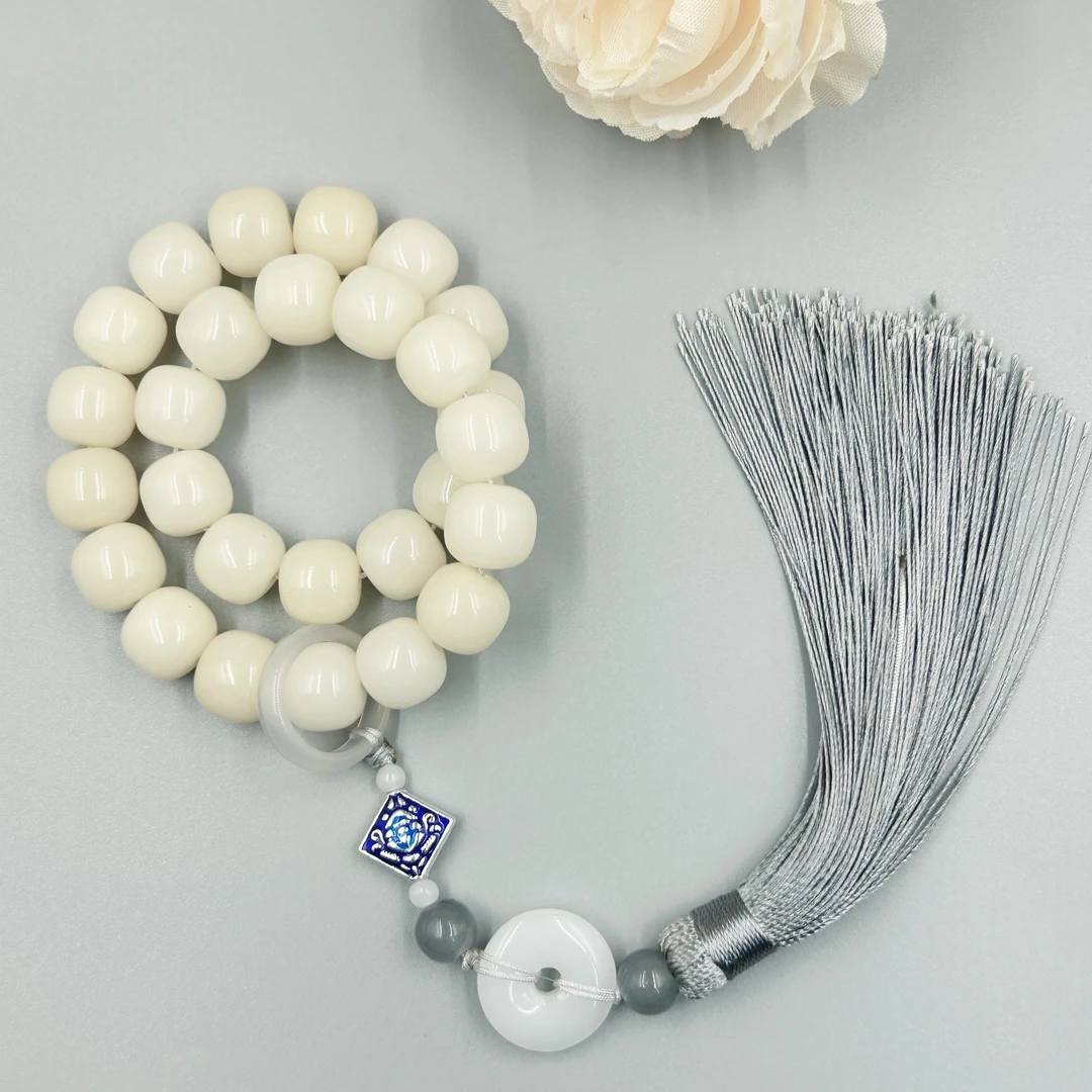 高抛高白白玉菩提手持念珠手串绕指柔文玩民族风