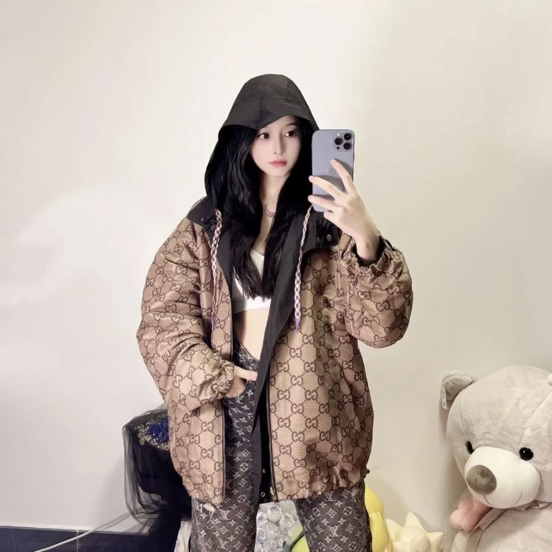 GUCCI/古驰18393 双面穿老花满印冲锋衣 48码