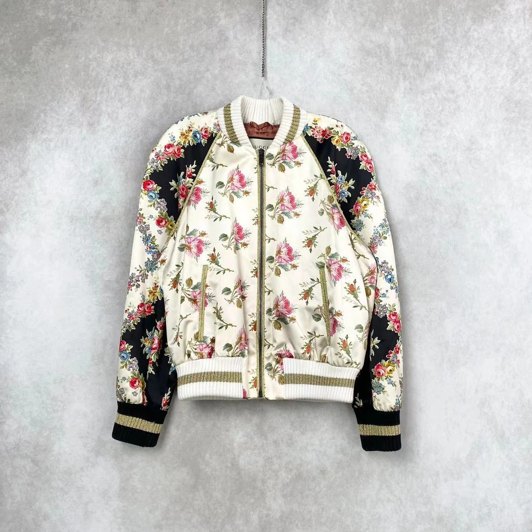 GUCCI/古驰rz0079  花卉丝绸亮片logo夹克 40码