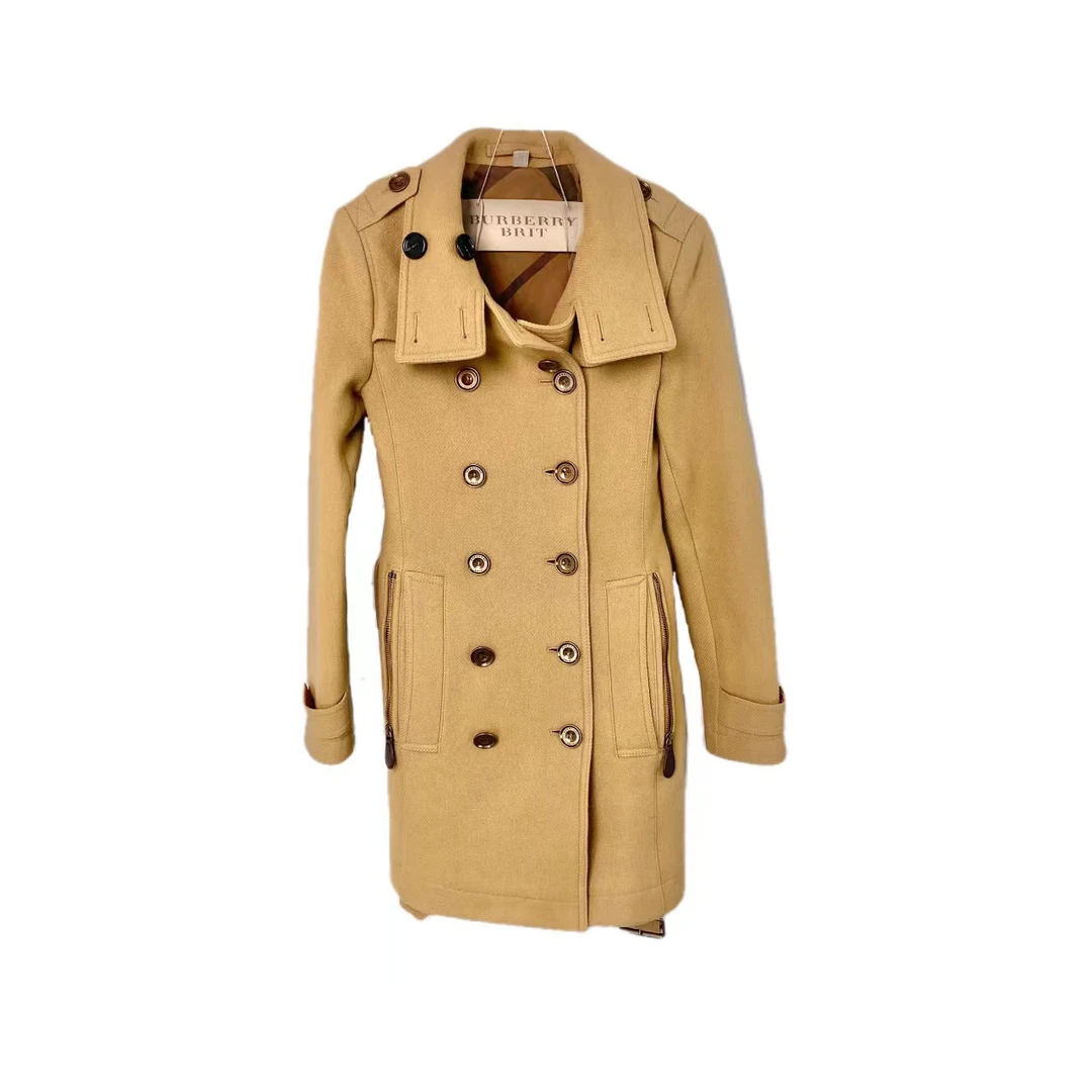 BURBERRY/博柏利11741  卡其色羊毛大衣 36码