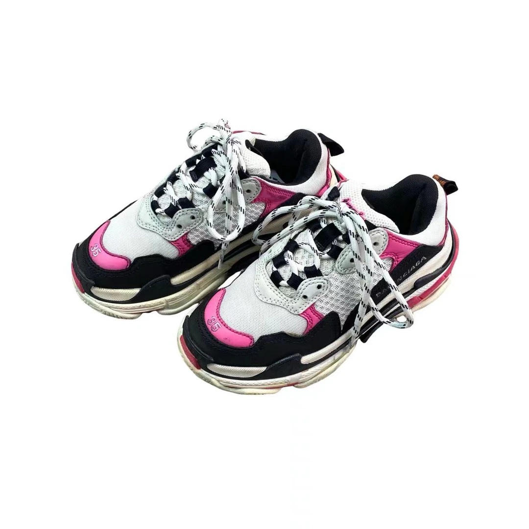 95新 Balenciaga/巴黎世家  bb0645 白粉老爹鞋 35码 瑕疵