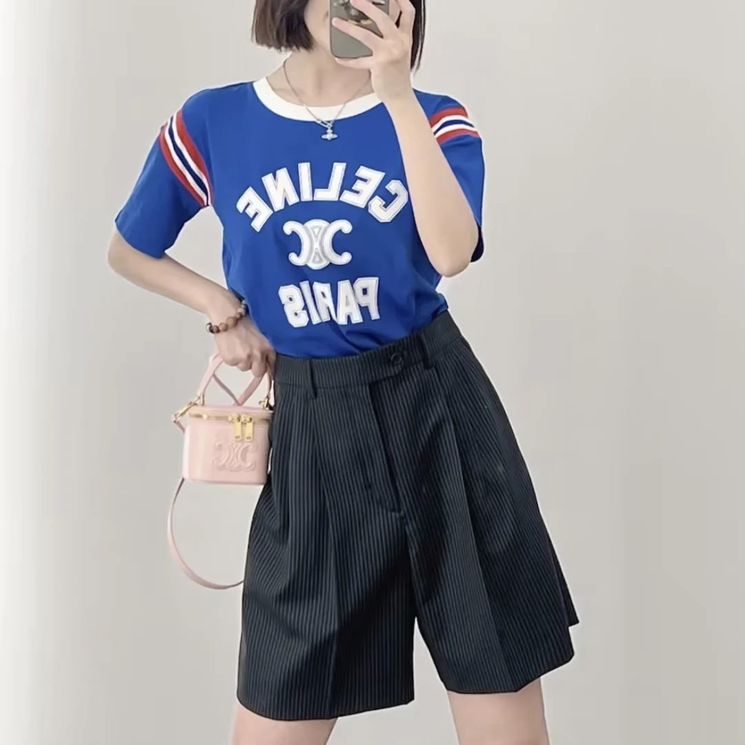 Celine/思琳 hh0008  黑色条纹西装短裤 38码